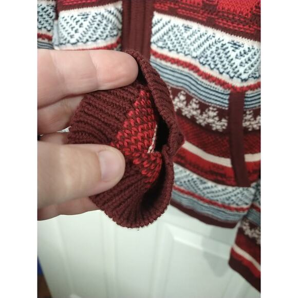Loft Woman S Cardigan Fair Isle Pocket Front Zip Long Sleeve Cabin Core - Picture 6 of 9